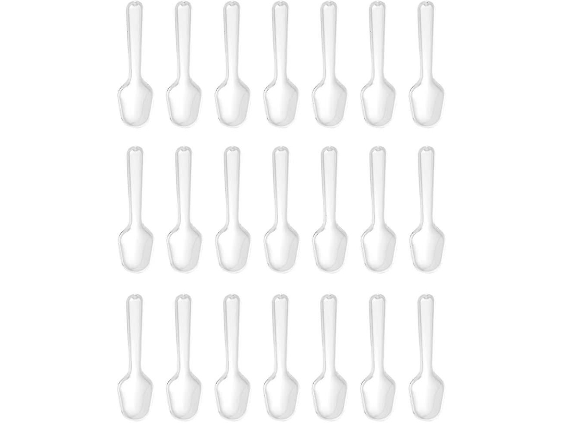 500 Colheres de Plástico Descartáveis Transparentes para Sorvete, Pudim, Geleia e Sobremesas Mini 7,5 Cm