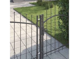 Maison Exclusive - Portão De Jardim Com Bloqueio Woerden Cinzeto 150 X 400 Cm Aço