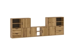 Conjunto 5 Unidade De Tv Com Armazenamento Vidaxl Marrom Madeira De Pinho