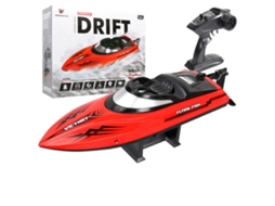 Vermelhohxjrc Hj811 Barco Rc 2.4g 4ch Alta Velocidade Led À Prova D'água Brinquedo MDUG
