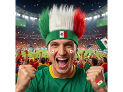 Faixa Peruca Volumosa Cores México, Acessório Divertido para Festas Esportivas