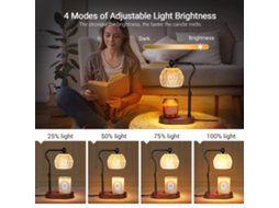Lâmpada De Aquecimento De Velas Ajustável Com Timer Para Aromaterapia