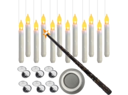 Luz de Vela Led Suspensa com Controle Remoto Varinha Mágica Decorativa Sem Chama | S/MARCA