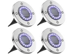 Conjunto de 4 luminárias solares externas de LED com 20 LEDs cada - Brillivera