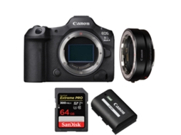 Eos R5 Mark Ii + Ef eos R + 1 Sandisk 64gb Uhs ii 300mb/s + 1 Canon Lp e6p + Ebook “20 Dicas para Fotos Que Impressionam” CANON