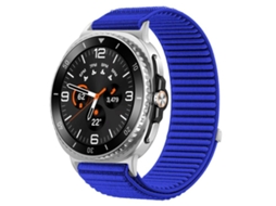 Bracelete Para Samsung Galaxy Watch 8 / 8 Classic - Nylon Trançado Com Fecho De Velcro - Azul Klein