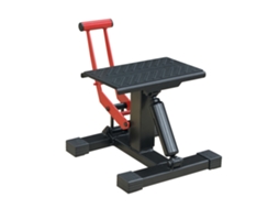 Suporte de motocicleta ajustável com manivela em aço e borracha (35,5 cm) preto/vermelho