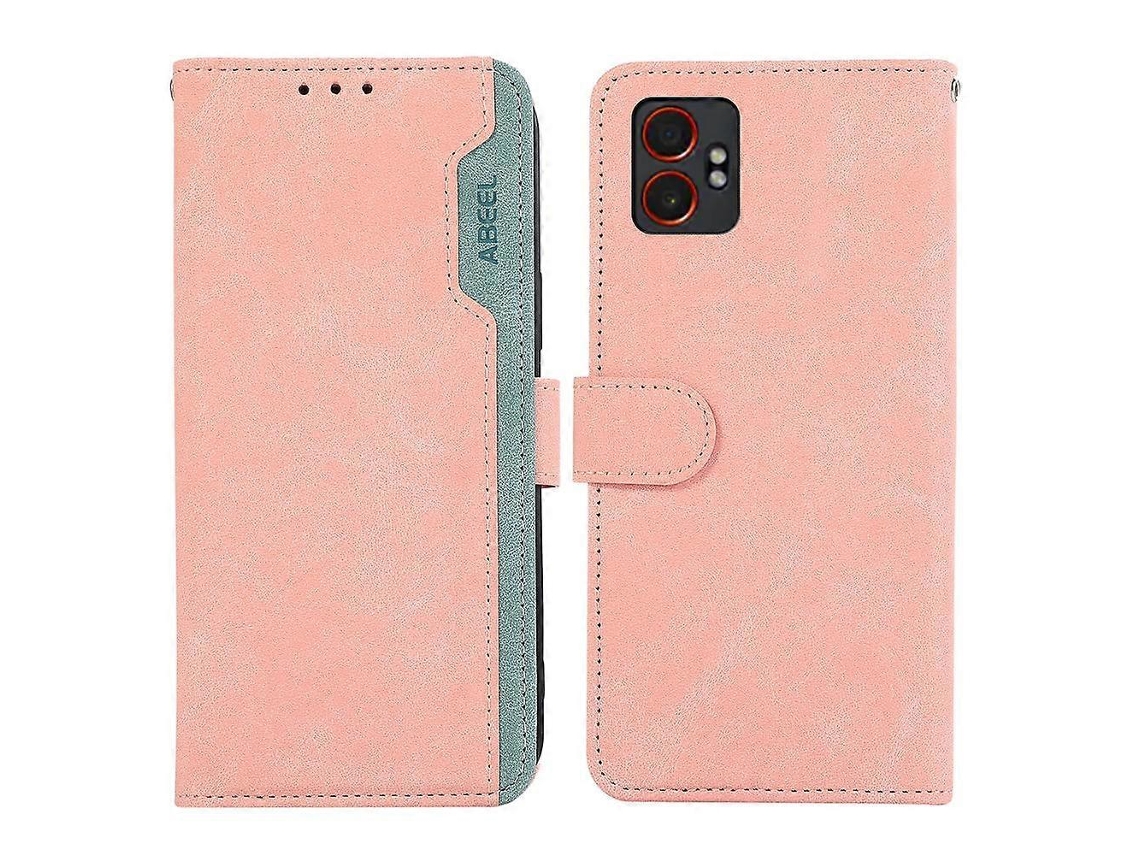 Capa De Celular Abeel Em Couro Com Blocos De Cores, Sistema Magnético Rfid, Para Samsung Galaxy Xcover7 Pro.