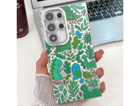 Capa Protetora Para Celular Samsung Galaxy S25 Ultra Com Desenho Animado Imd Pctpu E Película De Lente De Vidro