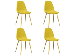 Dining Chair, Dining Chairs Vidaxl Amarelo Veludo (n/a)