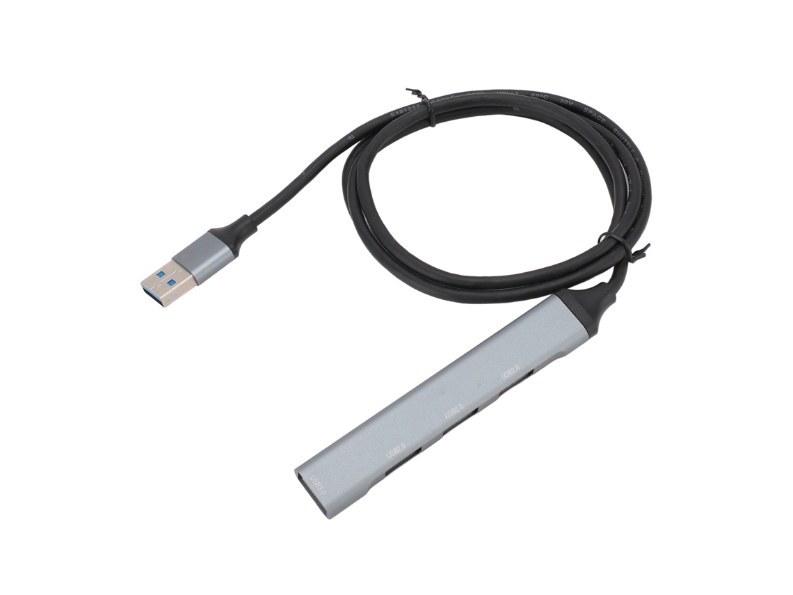Hub Splitter Expander Usb 3.0 Com 4 Portas 5gbps De Alta Velocidade Em Liga De Alumínio Cinza