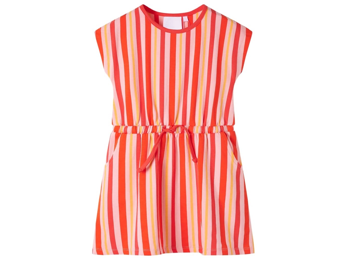 Vestido De Criança Com Cordão Rosa E Vermelho 128