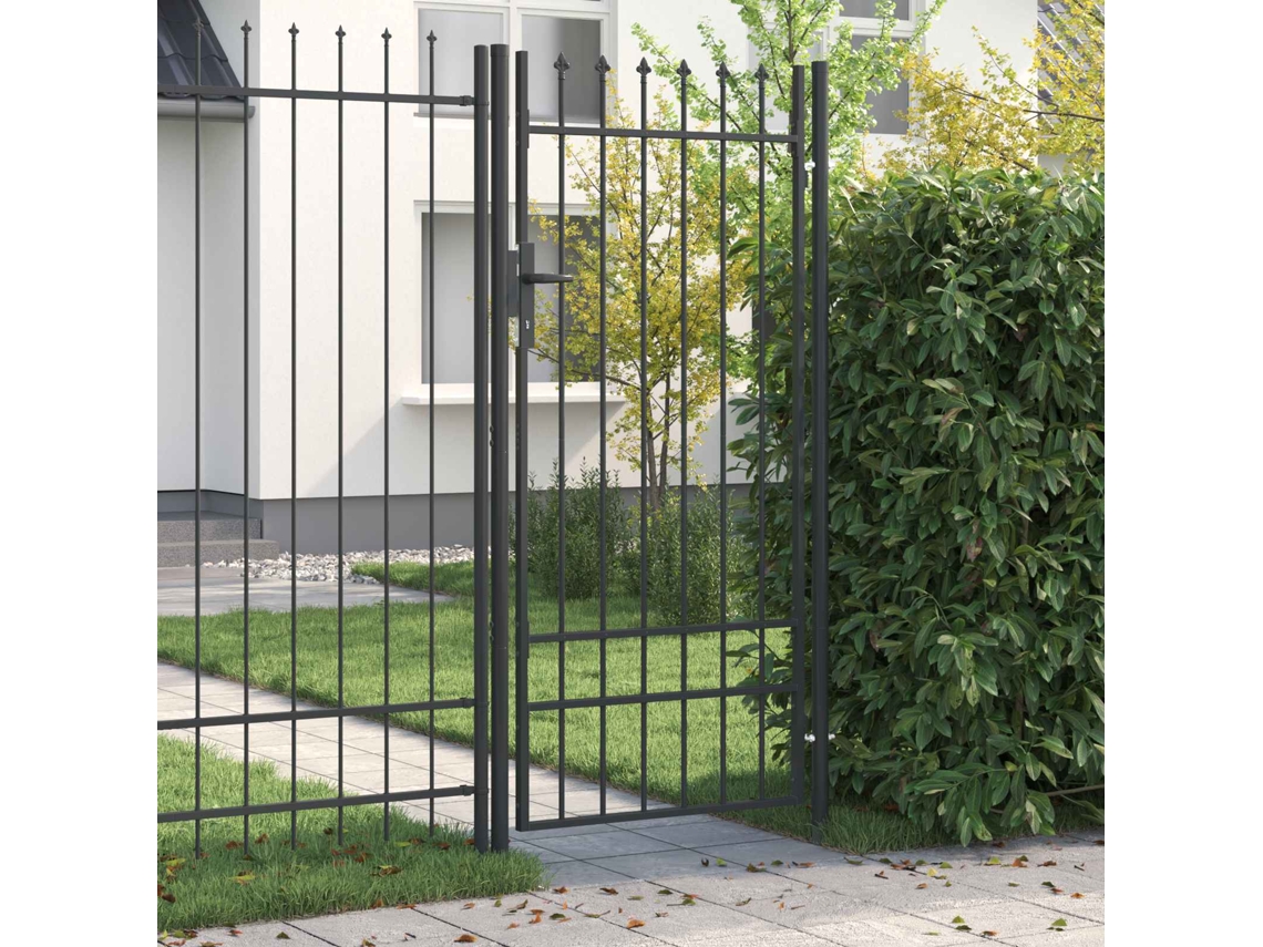 Vidaxl Portão De Cerca Boxtel 103 X 250 Cm Aço Revestido A Pó Cinzeto