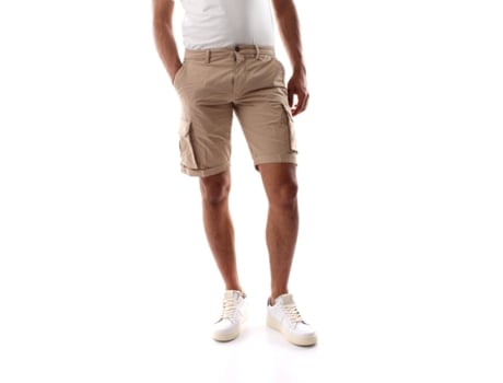 Bermuda masculina, tecido Nick Polyester Bege, 40 fios (46)