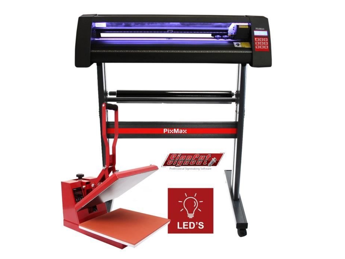 Plotter de Corte de Vinil Guia de Corte de Led Prensa Térmica de 38 Cm e Impressão de Transferência Por Sublimação Do Software Signcut Pro