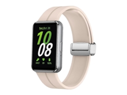 Pulseira De Silicone Prateada Com Fecho Magnético Dobrável Para Samsung Galaxy Fit 3