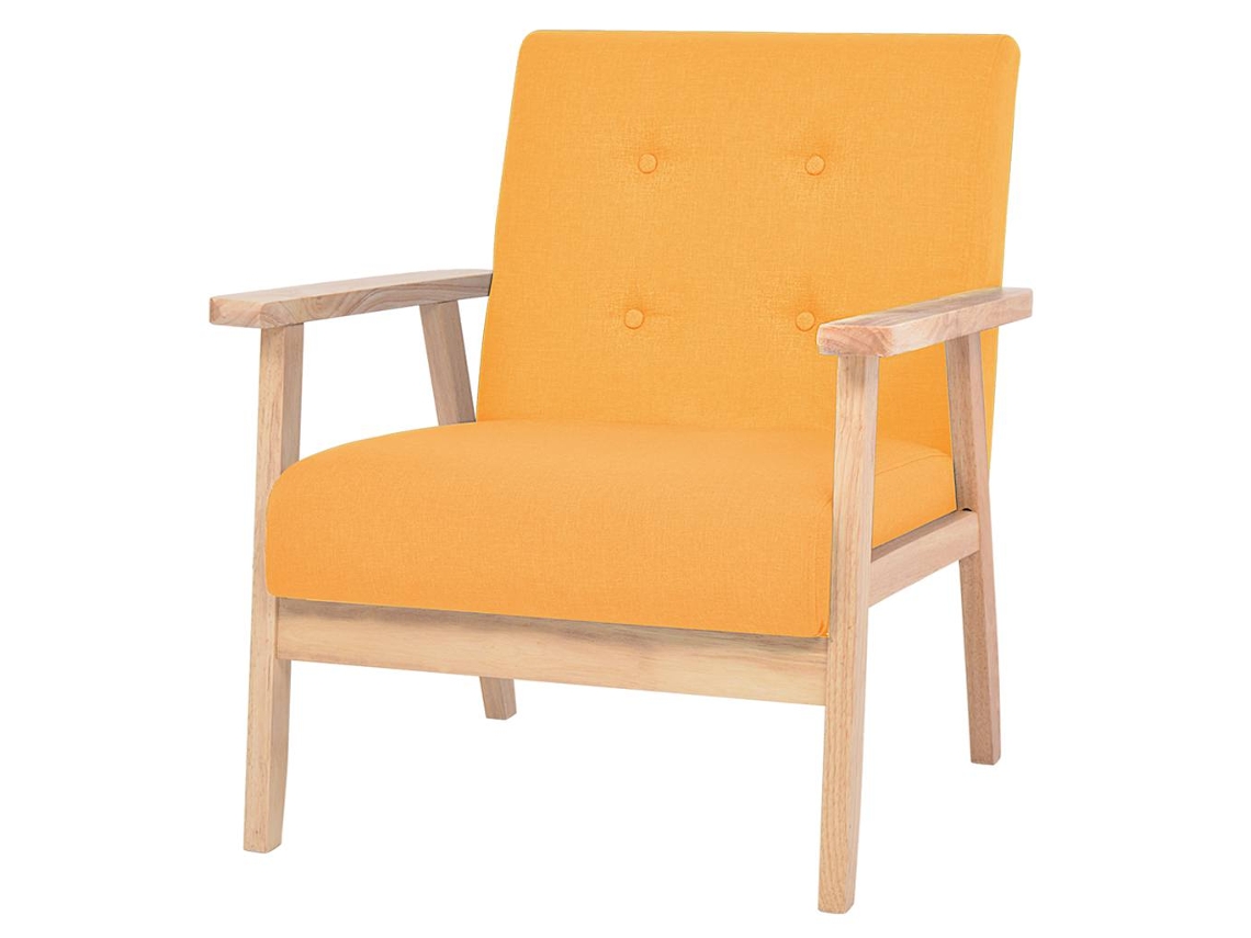 Vidaxl Poltrona Em Tecido Amarelo