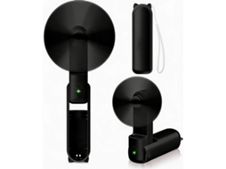 Mini Ventilador de Mão HENTEN HOME 2 em 1, bateria externa, compacto, preto