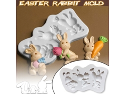 Molde De Silicone Coelho De Páscoa 3d - Forma Para Chocolate, Fondant, Sabonetes E Decoração De Bolos