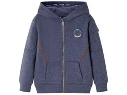 Sweatshirt Para Criança Com Capuz E Fecho Azul-escuro Mesclado 92