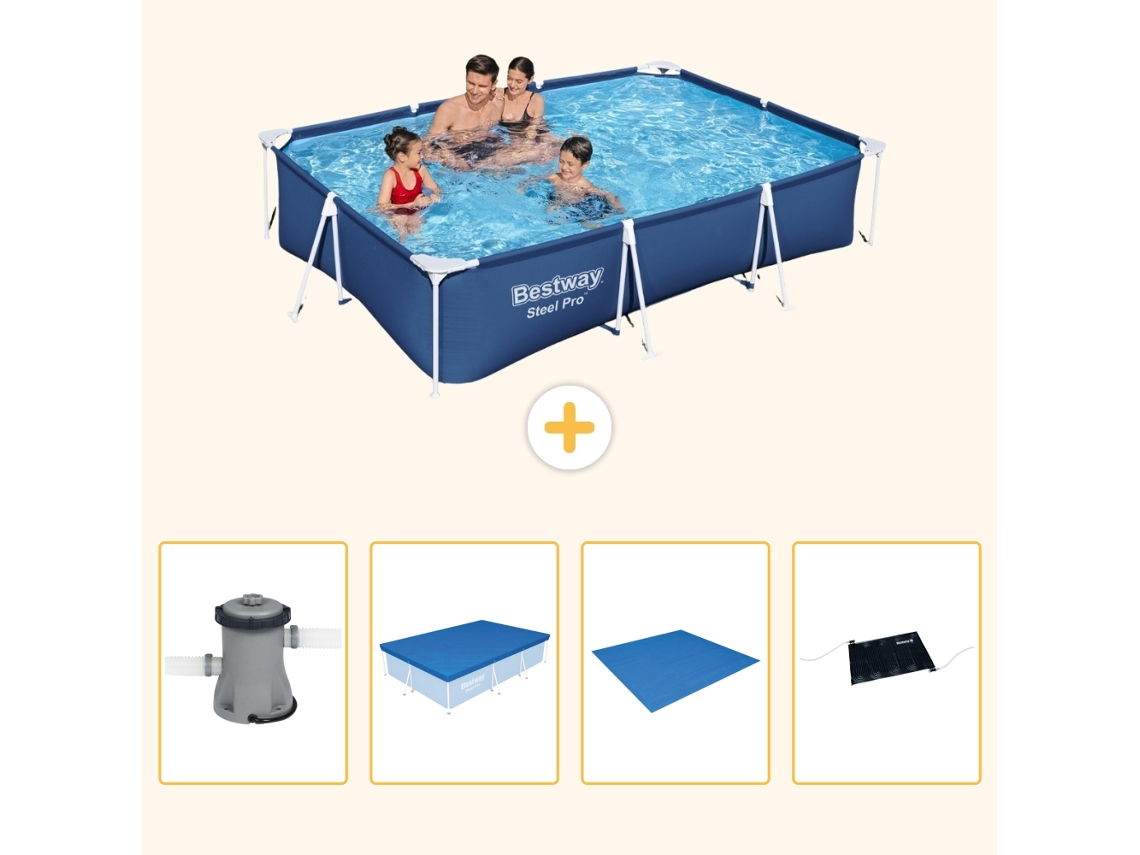 Bestway Piscina Bestway Steel Pro Retangular - 300x201x66 Cm - 5-peças S214