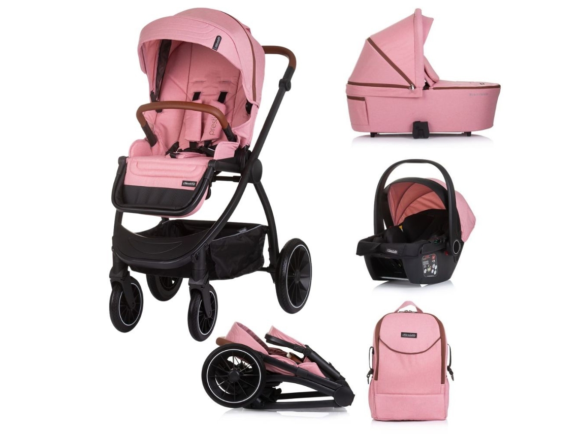 Prestige Carrinho De Bebé Trio Até 22 Kg Com Alcofa Rígida De Chipolino - Marshmallow