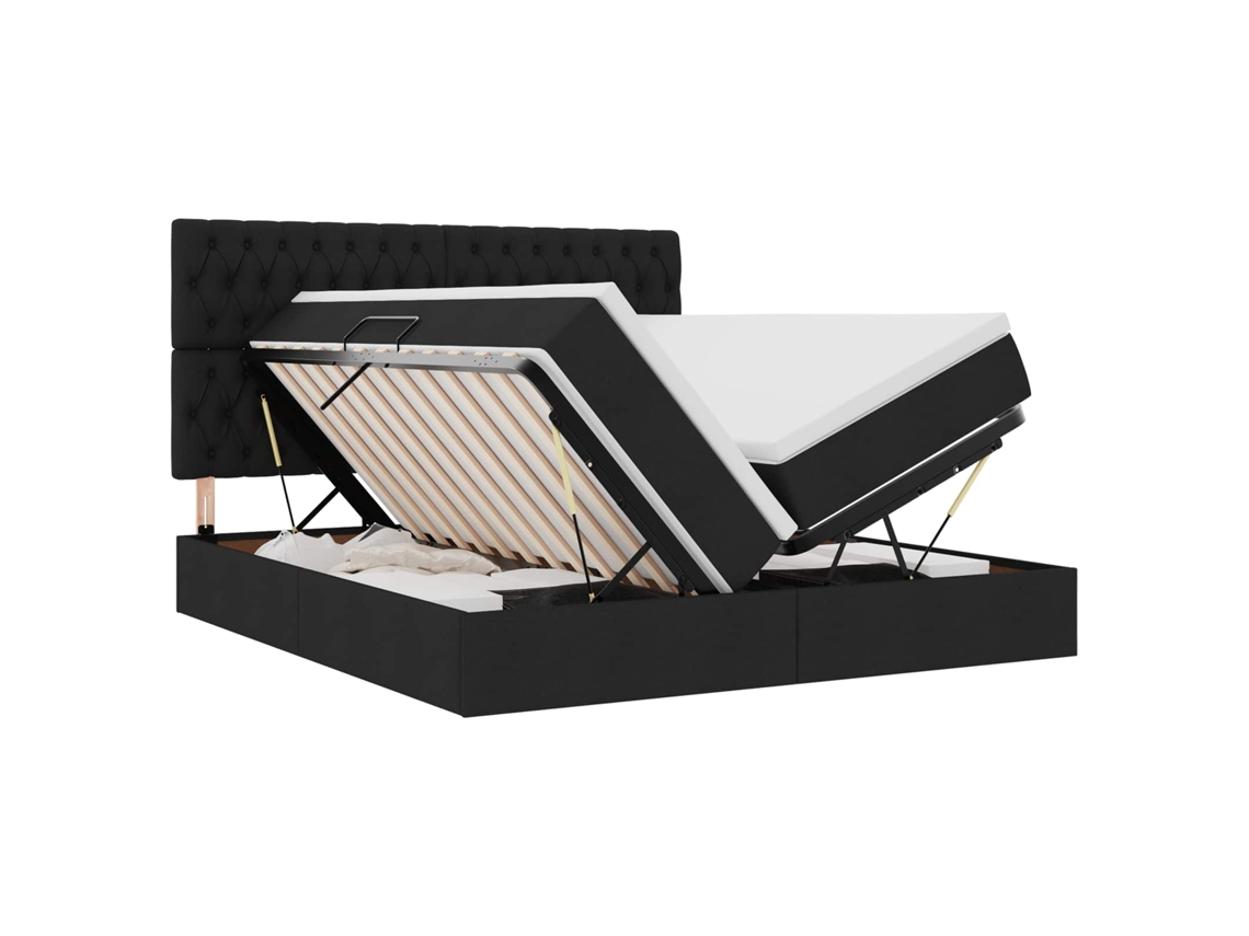 Cama com Armazenamento Preto 180x200cm MAISON EXCLUSIVE