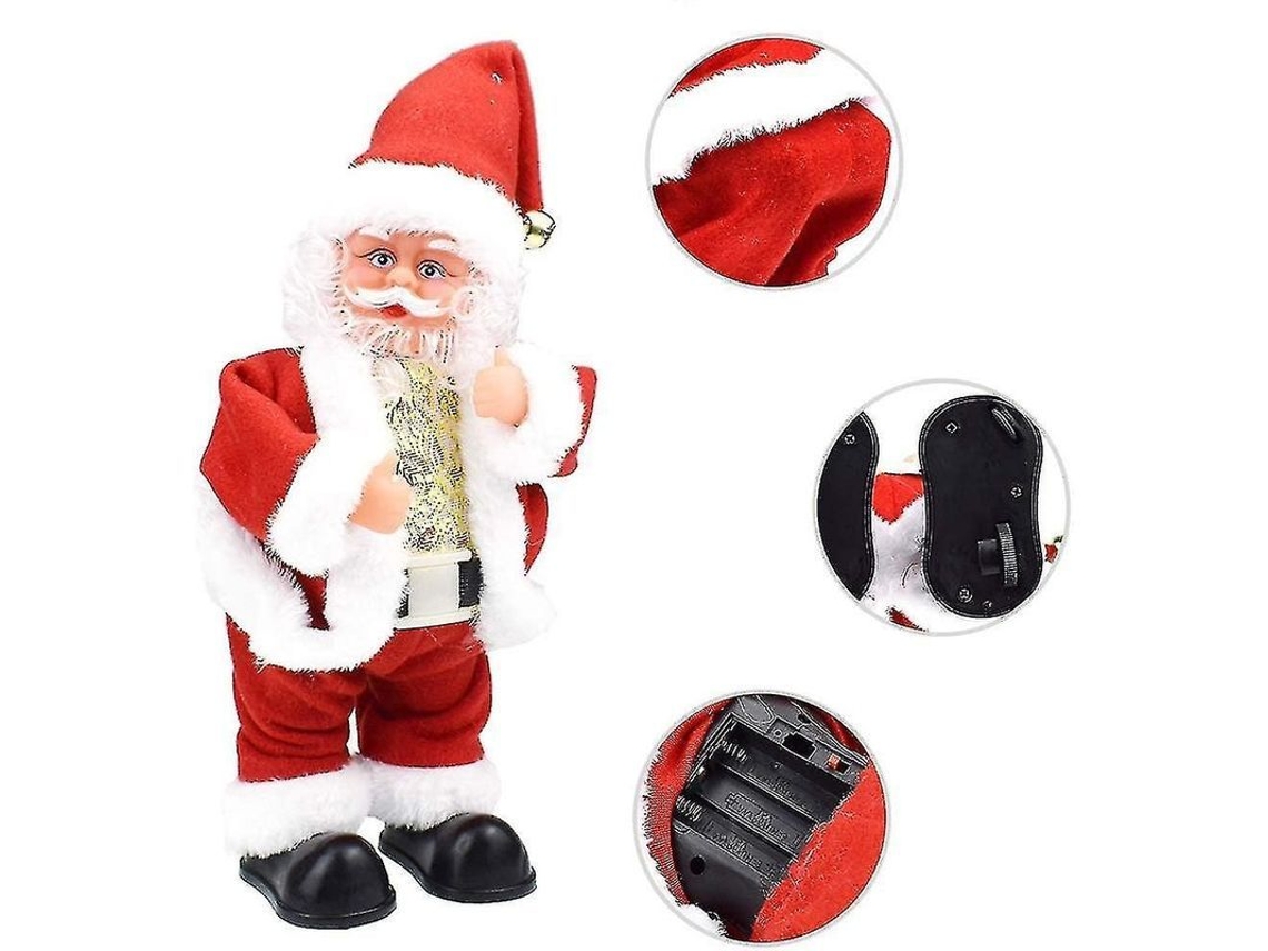 Papai Noel Elétrico Dançarino Com Música, Brinquedo Natalino Decorativo De Plástico De 30cm Para Presente De Natal