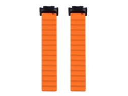 Pulseira De Relógio Magnética Em Silicone Preto E Laranja Ajustável