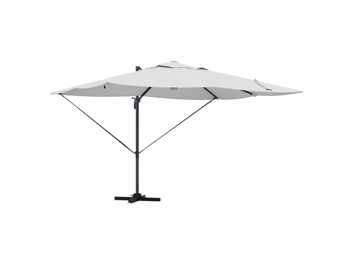 Conjunto 1 Parasol Outdoor Vidaxl Castanho Poliéster (351 X 250 X 253 Cm)