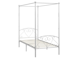 Estrutura de Cama com Dossel 100x200 Cm Metal Branco MAISON EXCLUSIVE