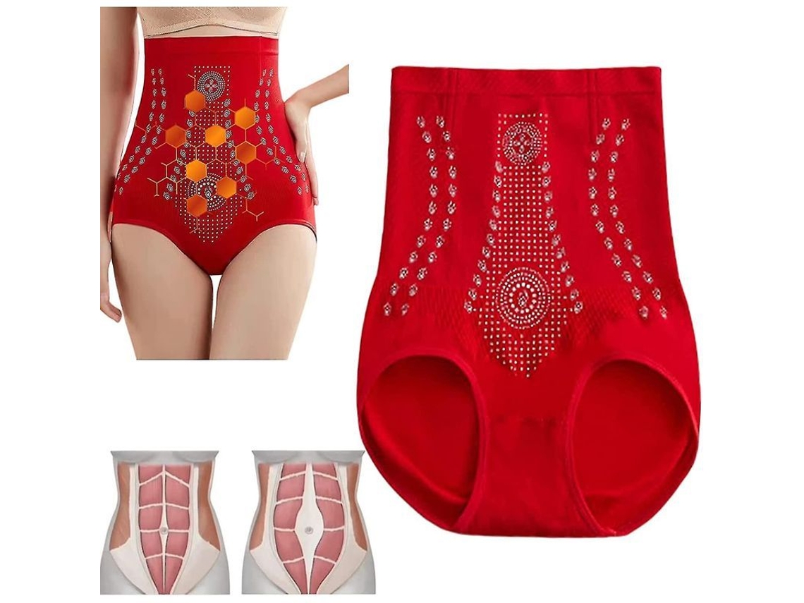 Shapewear Ions Tech Fibra Única para Perda de Peso e Modelagem Corporal Feminina Vermelho