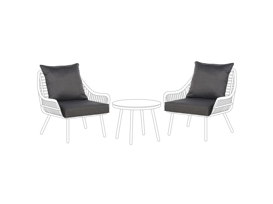 Conjunto De Fundas De Cojín De Exterior Beliani Laureto De Poliéster Gris 57x57x12
