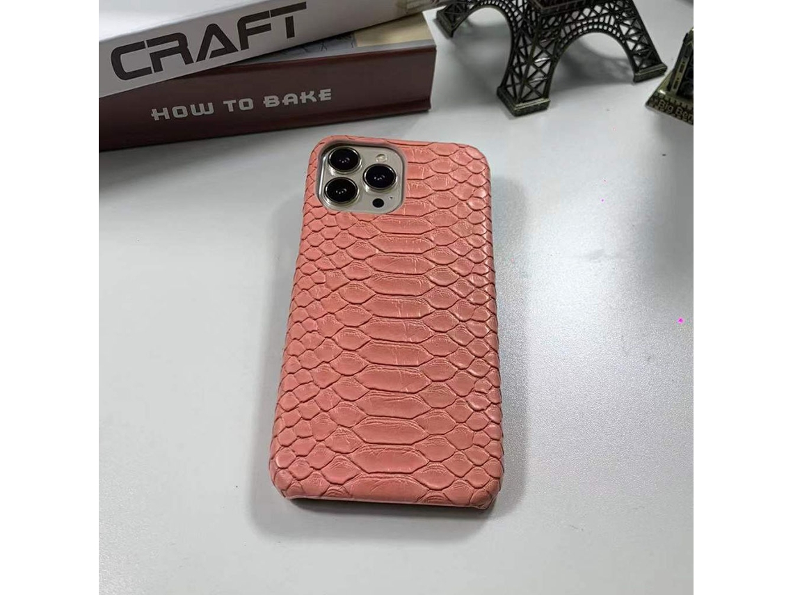 Capa Para Iphone 17 Air Rosa Com Estampa De Pele De Cobra, Semi-coberta E Fosca