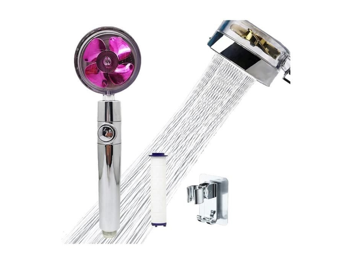Cabeça de chuveiro portátil de hélice de alta pressão, cabeça de chuveiro de 360 ° cabeça de chuveiro de água turboalimentada, S/MARCA