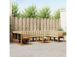 Vidaxl Conjunto De Sofás Para Exterior 11 Unid. Natural E Bege