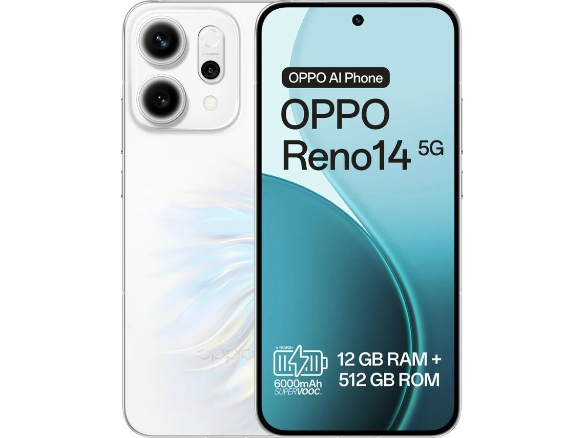 Smartphone OPPO Reno 14 (Outlet Caixa Aberta - 6.59'' - 12 GB - 512 GB - Branco Madre Pérola)