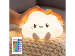 Luminária de Nuvem Led Fofa, Luz Noturna, Controle Remoto, 16 Cores, Silicone Led BRILVIBERA