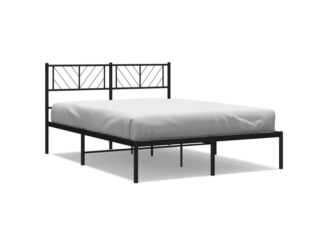 Metal Bed Frame, Metal Bed Frames Vidaxl Preto Aço (150 X 200 Cm)