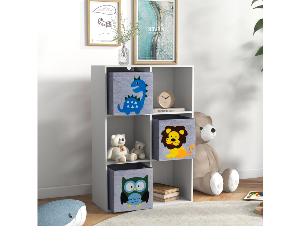 Estante Infantil Cubo Com Gavetas Mdf Anti-tombamento Branca