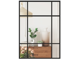Espelho de Parede Retangular com Moldura Metálica 70x50 Cm Preto S/MARCA