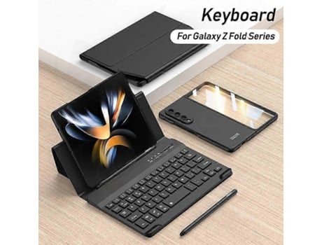 Leather Fold Stand Keyboard For Samsung Galaxy Z Fold 2 3 4 Bluetooth Wireless Keyboard With Stand And Pen Slot Case Cover Efdafss