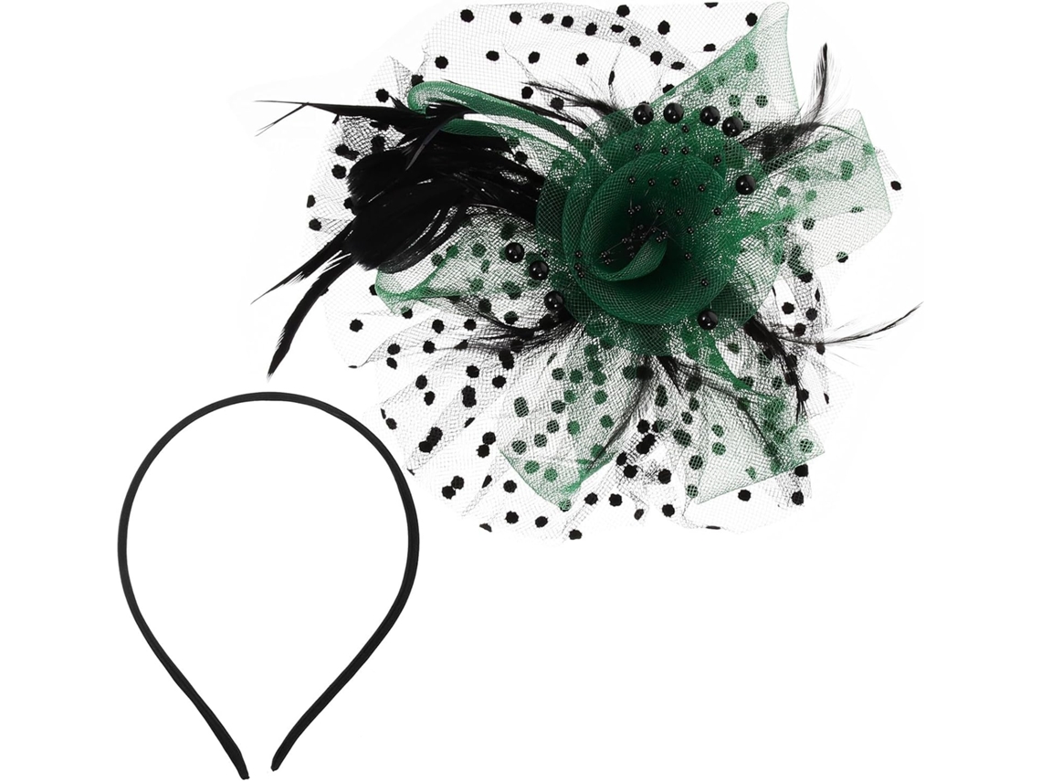 Fascinator Feminino Com Pena Artificial E Faixa Elástica Para A Cabeça.