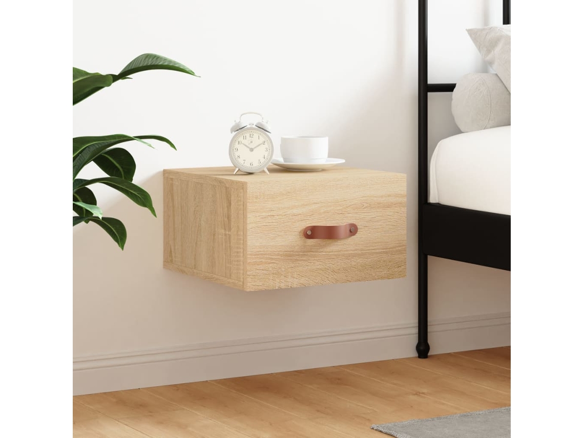 Wall-mounted Bedside Cabinet, Wall-mounted Bedside Cabinets Vidaxl Marrom Madeira Processada (n/a)