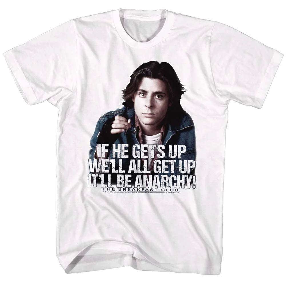 Rockinstone Breakfast Club Movie Anarchy White Adult T-shirt Size:l