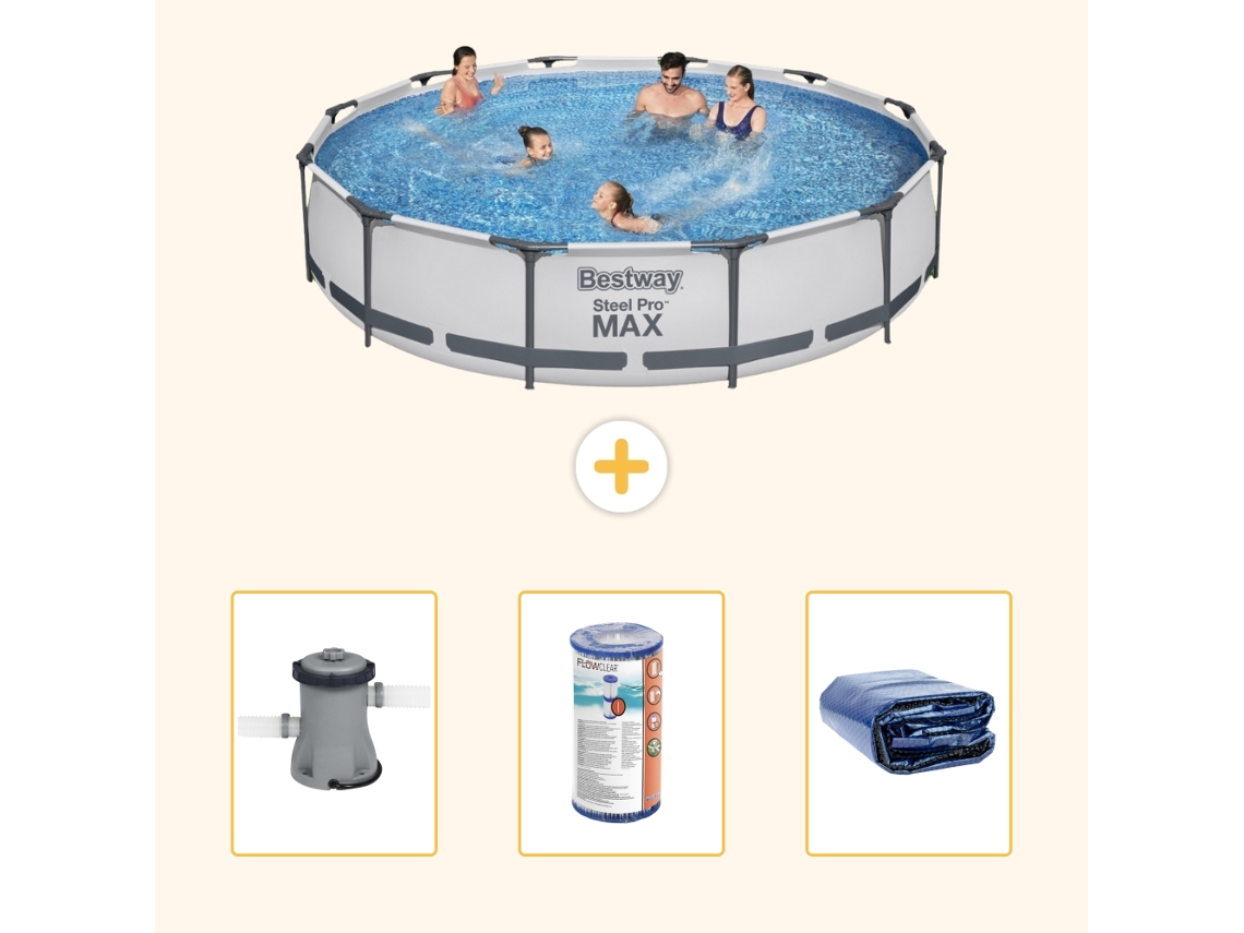 Bestway Piscina Bestway Steel Pro Max Redonda - 366x76 Cm - 4-peças S22333