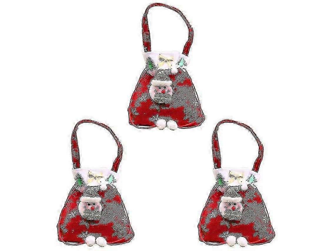 Meia Natalina Em Veludo Vermelho Com Detalhes Brancos, Para Doces E Presentes. Loja Olysi