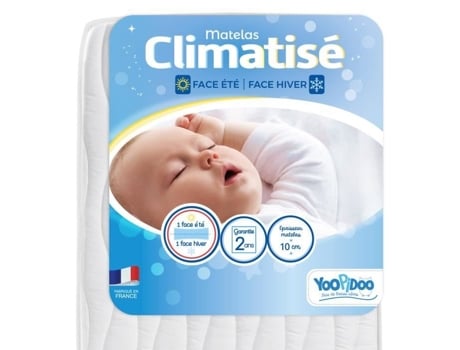 Colchão Bebé Climatizado 60x120 Cm 1 Lado Verão Fresco / 1 Lado Inverno Acolchoado Sem Tratamento Químico Yoopidoo