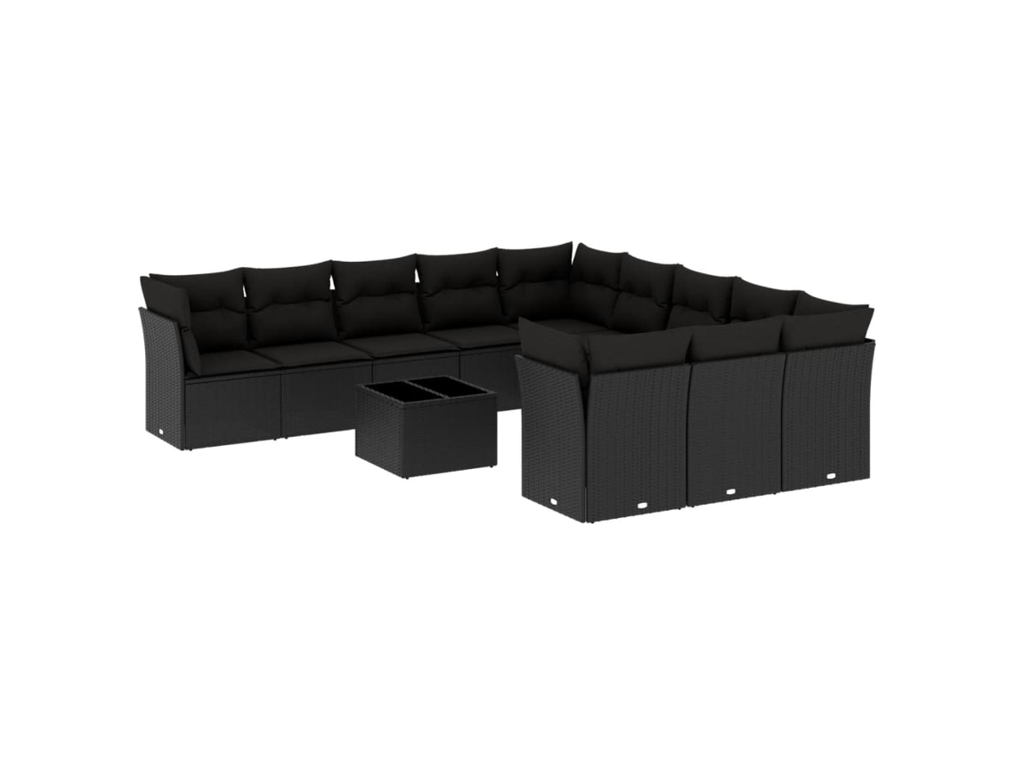Garden Sofa Set, Garden Sofa Sets Vidaxl Preto Rattan / Vime (n/a)