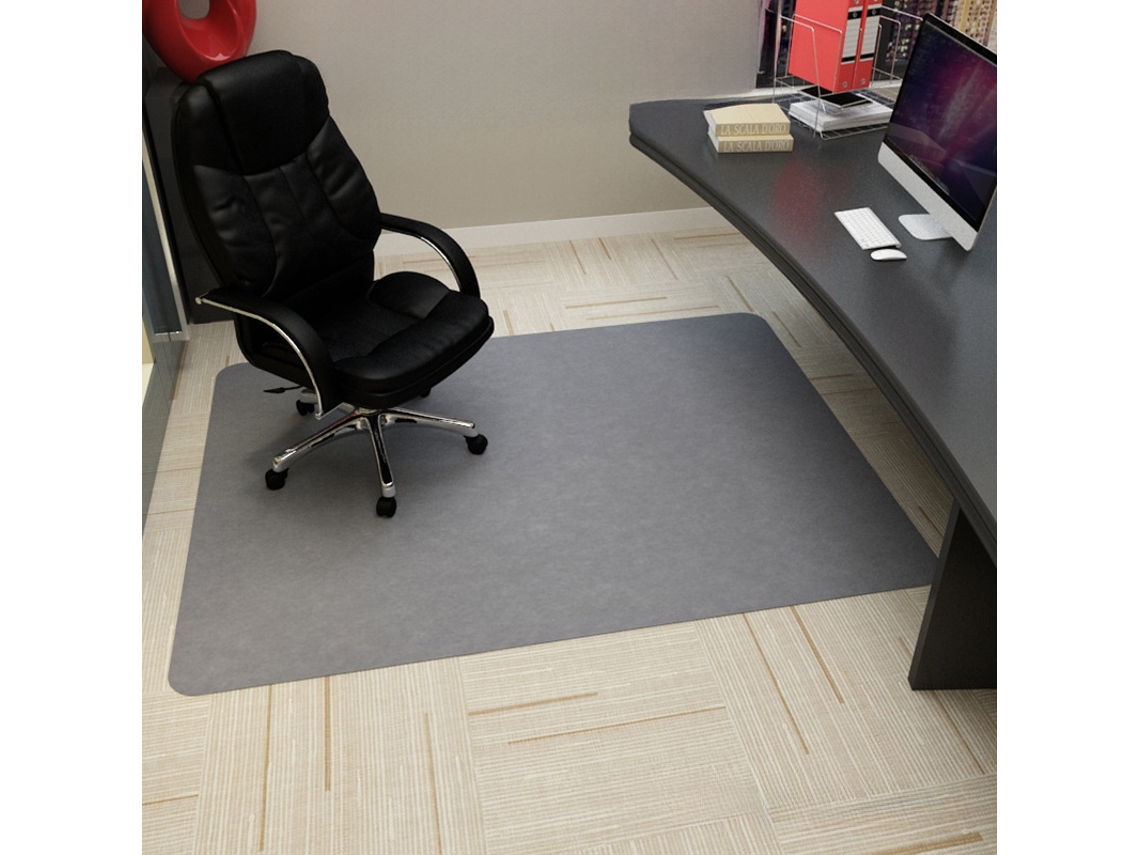 Tapete Protetor Para Cadeiras, Tapete Antiderrapante (cinza Claro - 90x120cm) Cuich